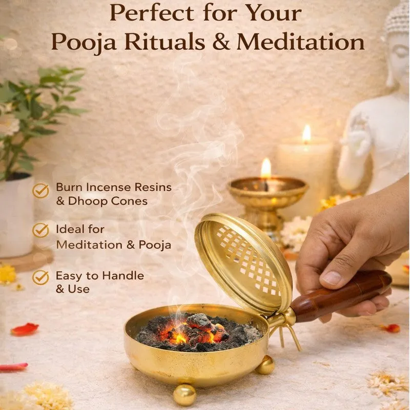 Divya Dhoop Rest Incense Holder - Gold media 4