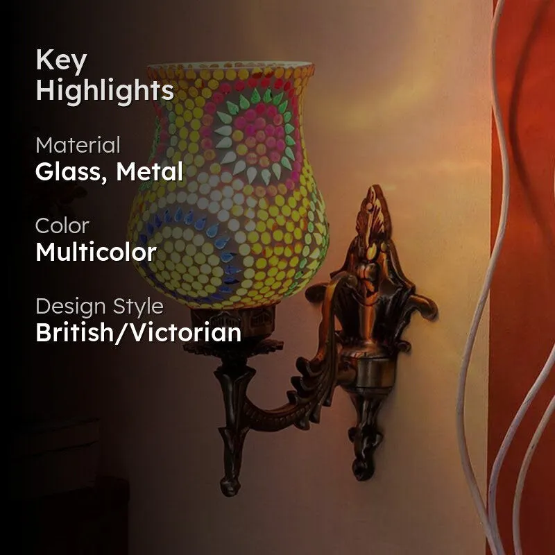 Enlightened Mandala Glass & Metal Wall Lamp media 2