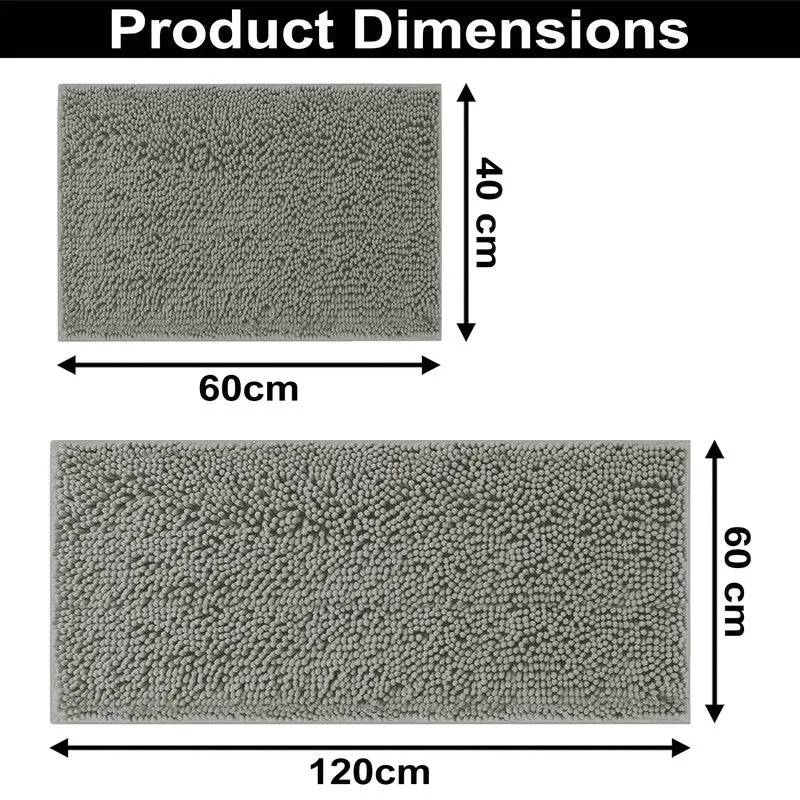 MonoSoft Microfiber Bath Mats (Grey) - Set of Two media 8