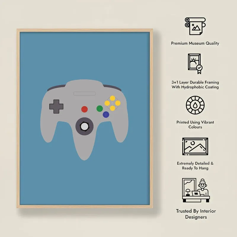 Joystick Saga Framed Canvas Archival Canvas Wall Painting - Natural Brown Frame media 7