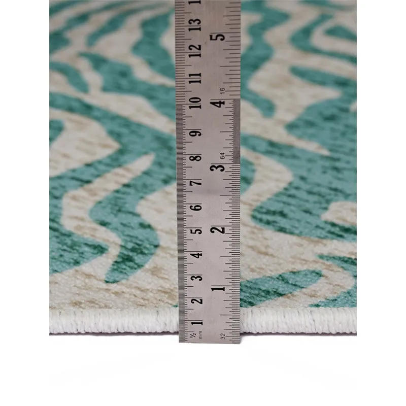 Luza Tiger Print Polyester Carpet - Light Blue media 8