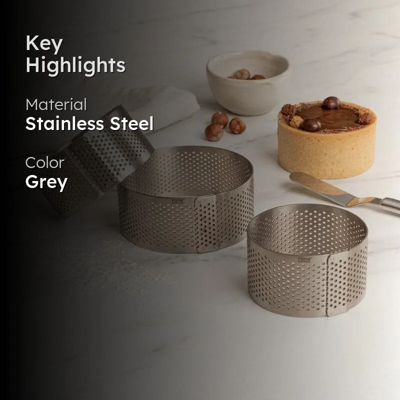 Perforated Round Tart Ring - Set Of Three media 2