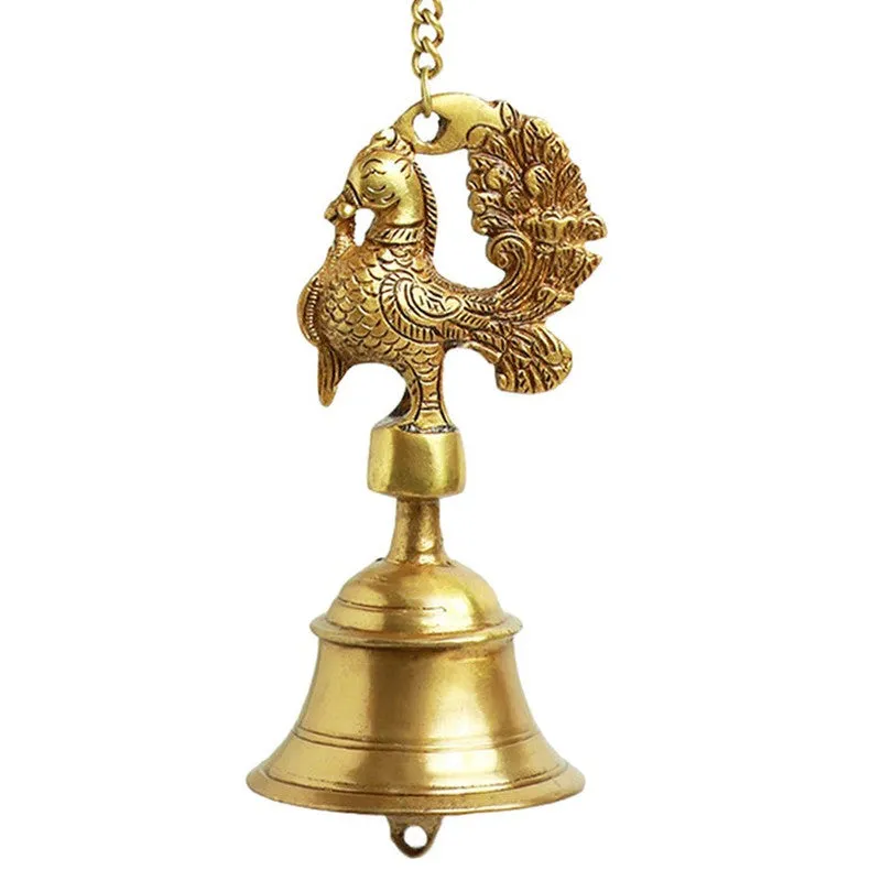 Mayura Kala Hand-Etched Brass Hanging Bell - Set Of Two media 4