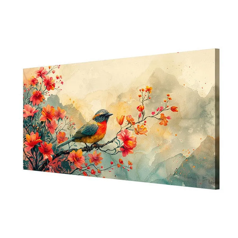 Hushed Bird And Blossoms Poly Canvas Wall Painting media 5