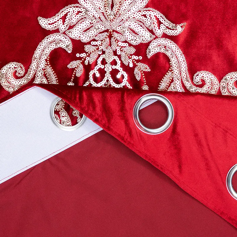 Crimson Elegance Curtain - Set Of Two media 5