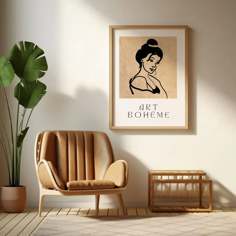 Classic Muse Canvas Wall Painting With Brown Frame media 6