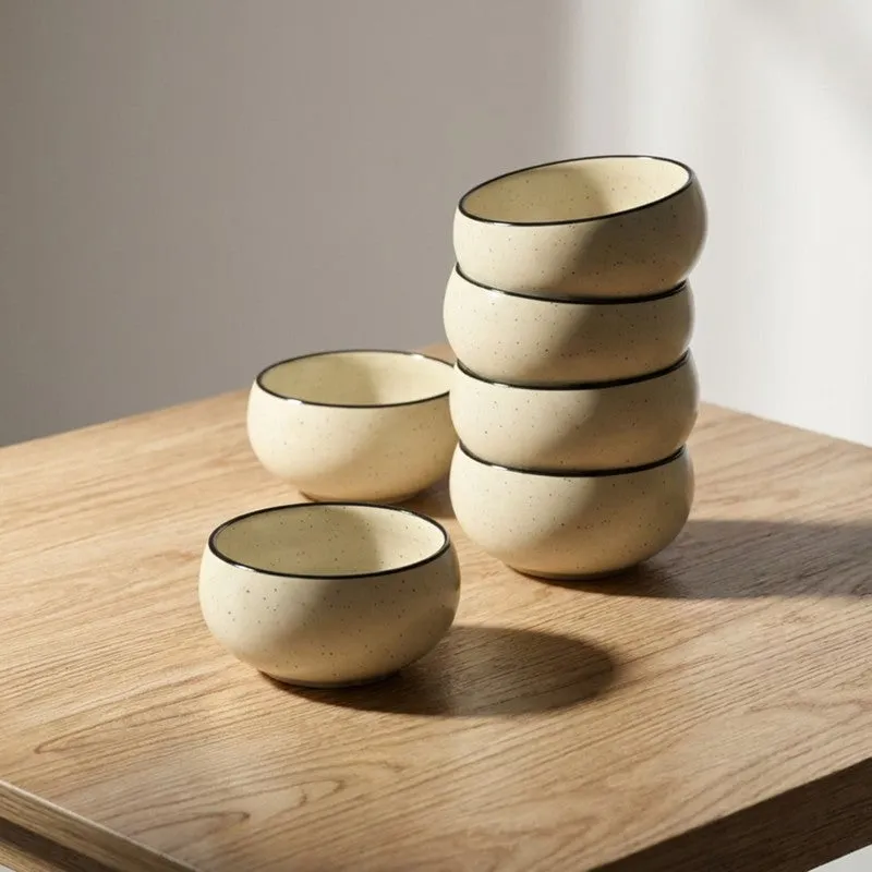 Culine Ceramic Snack Bowls (White, 150 mL Each) - Set Of Six media 1