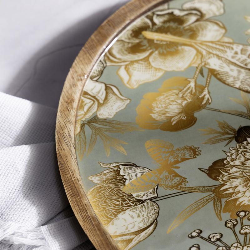 Golden Garden Round MDF Platter media 3