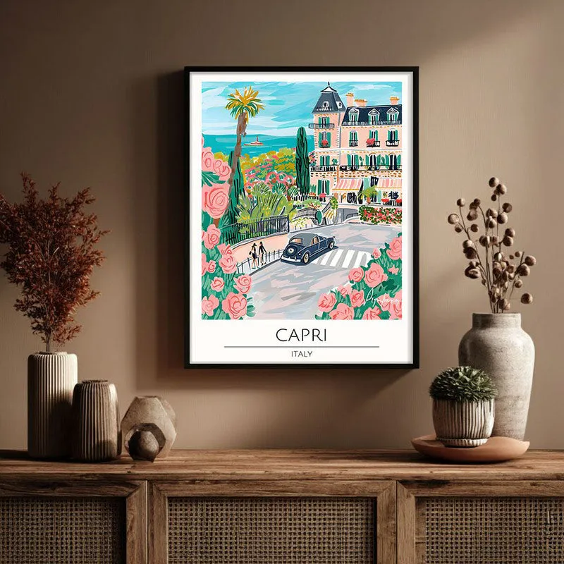 Vintage Capri Framed Canvas Wall Painting media 3