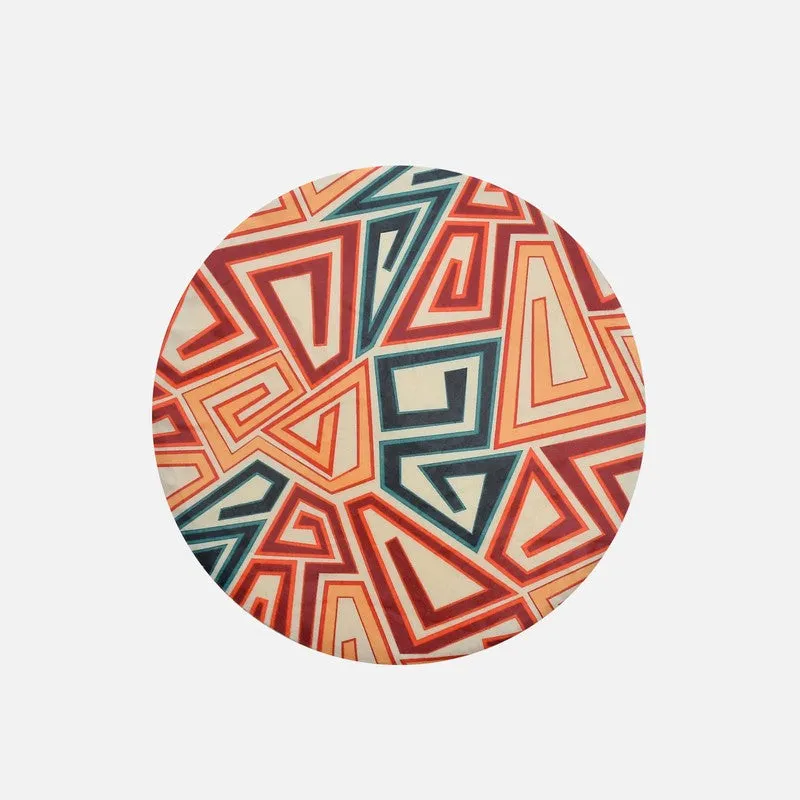 Navine Geometric-print Multicolor Engineered Wood Ottoman media 6