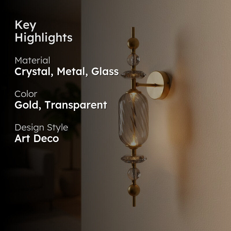 Crystal Drizzle Metal and Glass LED Wall Lamp media 2