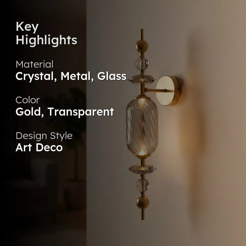 Crystal Drizzle Metal and Glass LED Wall Lamp media 2