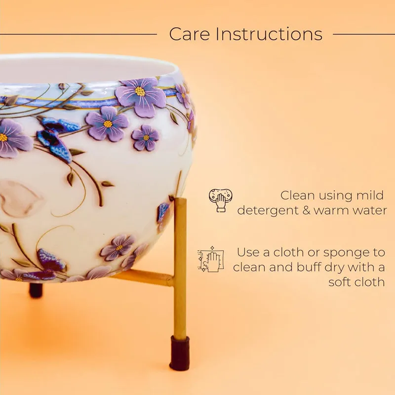Kyari Perianth Metal Planter With Stand media 4