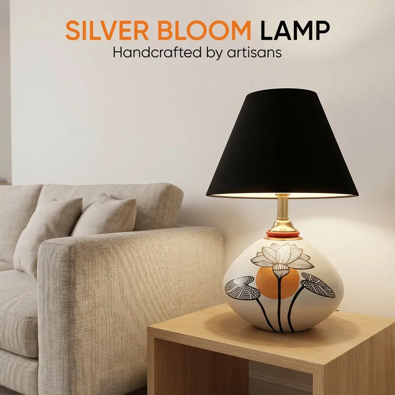 Silver Bloom Terracotta Table Lamp - Multicolor media 10