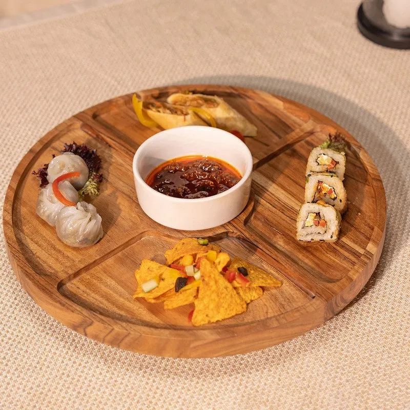 Forest Edge Snack (Wood,Ceramic) Platter - Two Piece Set media 3
