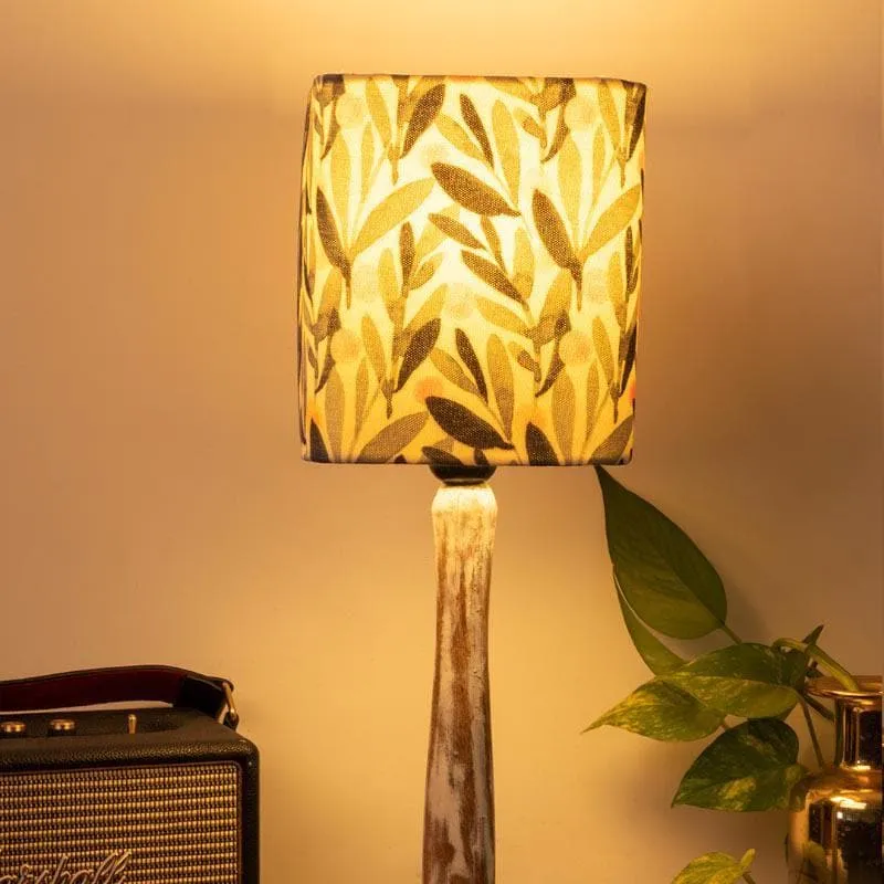 Grey Glamour With Distress Stand Fabric Table Lamp - Multicolor media 1
