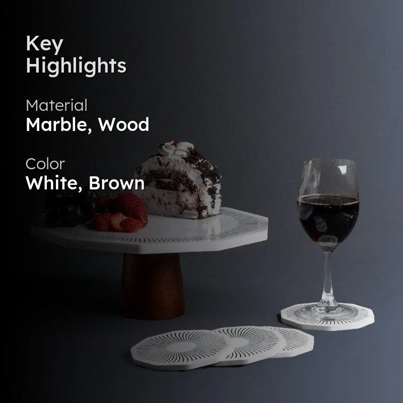 Giniro Cake Stand & Coaster Set - Five Piece Set media 2