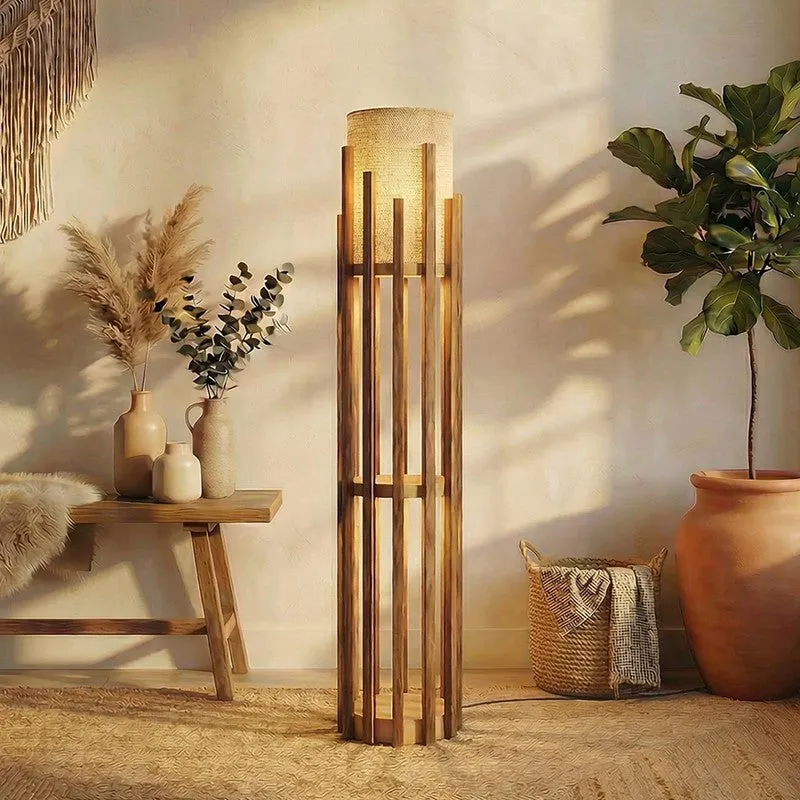 DLume Wooden Cage Floor Lamp media 1