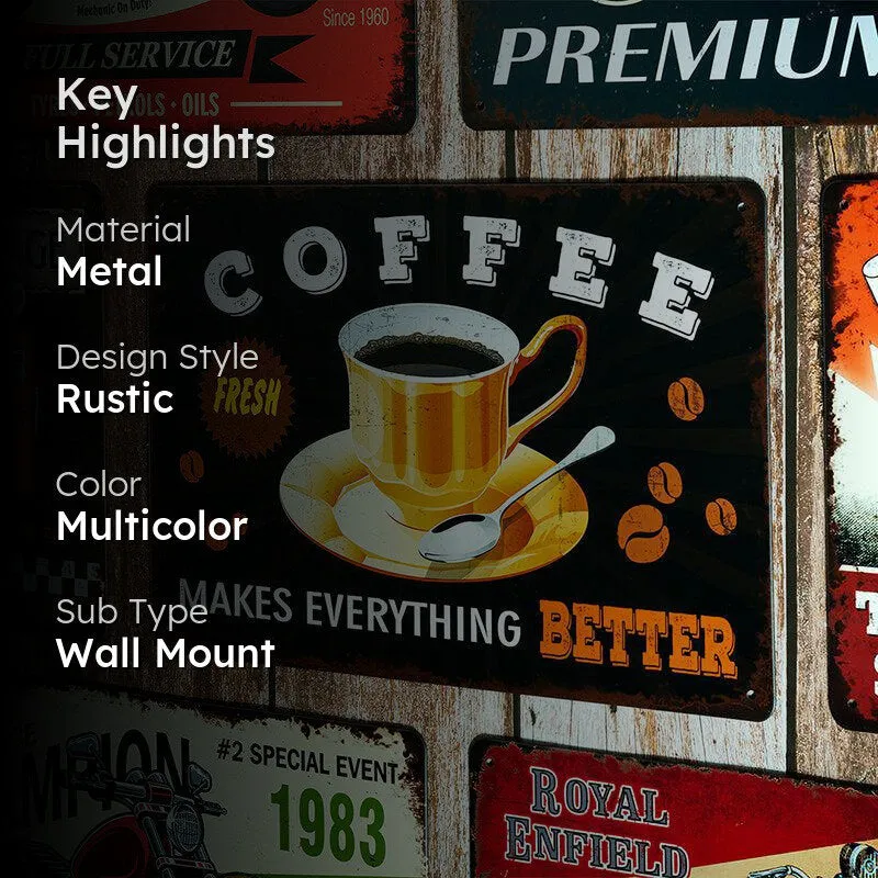 Fresh Coffee Makes Everything Better Retro Metal Wall Accent media 2