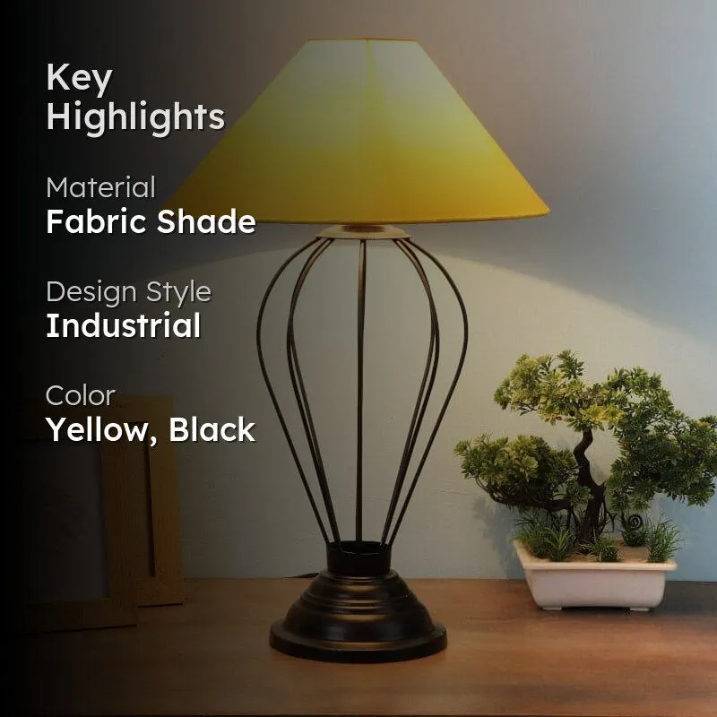 Sunglow Maximus Fabric Table Lamp - Yellow,Black media 2