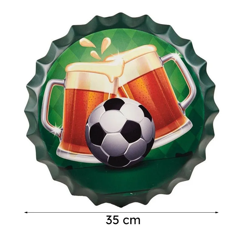 Football Beer Bottle Cap Metal Wall Accent media 8