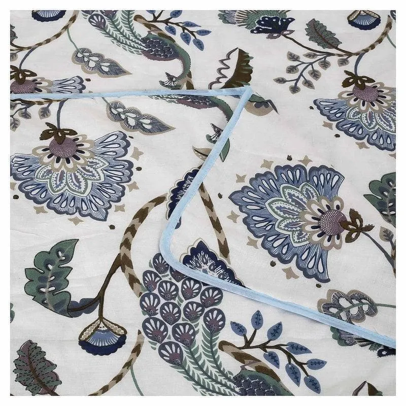 Tropical Lush MulMul Blue Cotton Dohar media 3