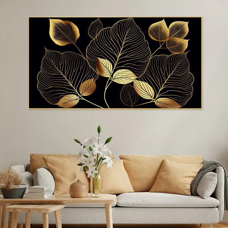 Aphroma Gold Foliage Wall Painting media 1