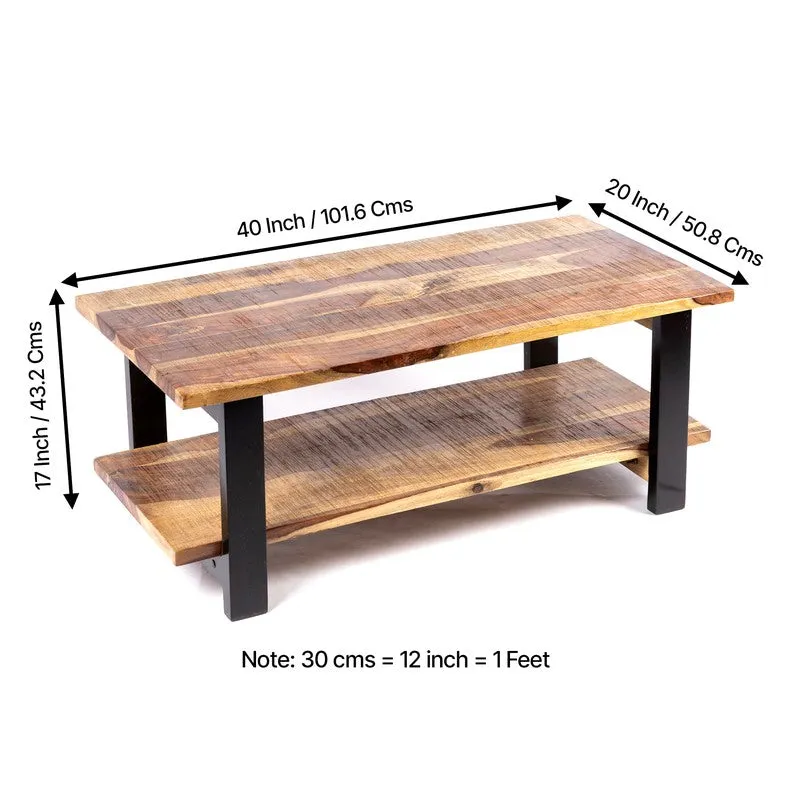 Xirox Sheesham Wooden Center Table - Light Brown media 11