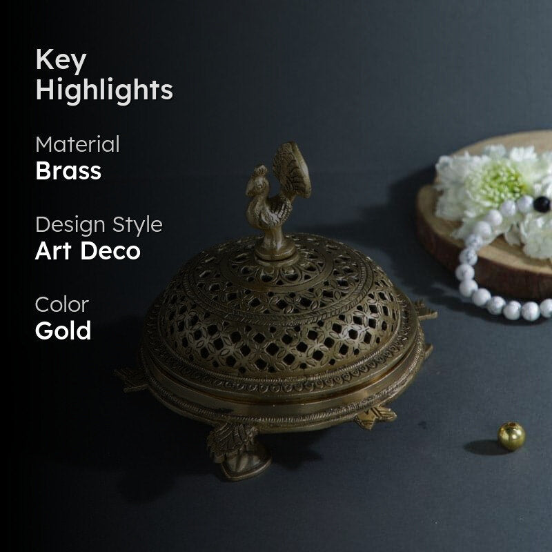 Brass Peacock Loban Dhoop Holder media 2