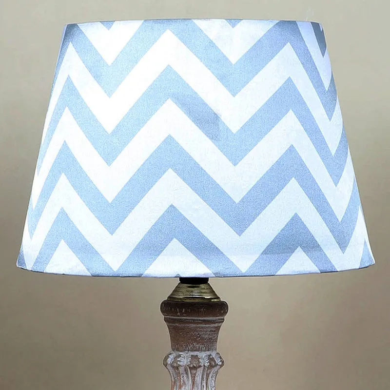 Chevron Light Sif Printed Mango Wood Table Lamp - White media 3