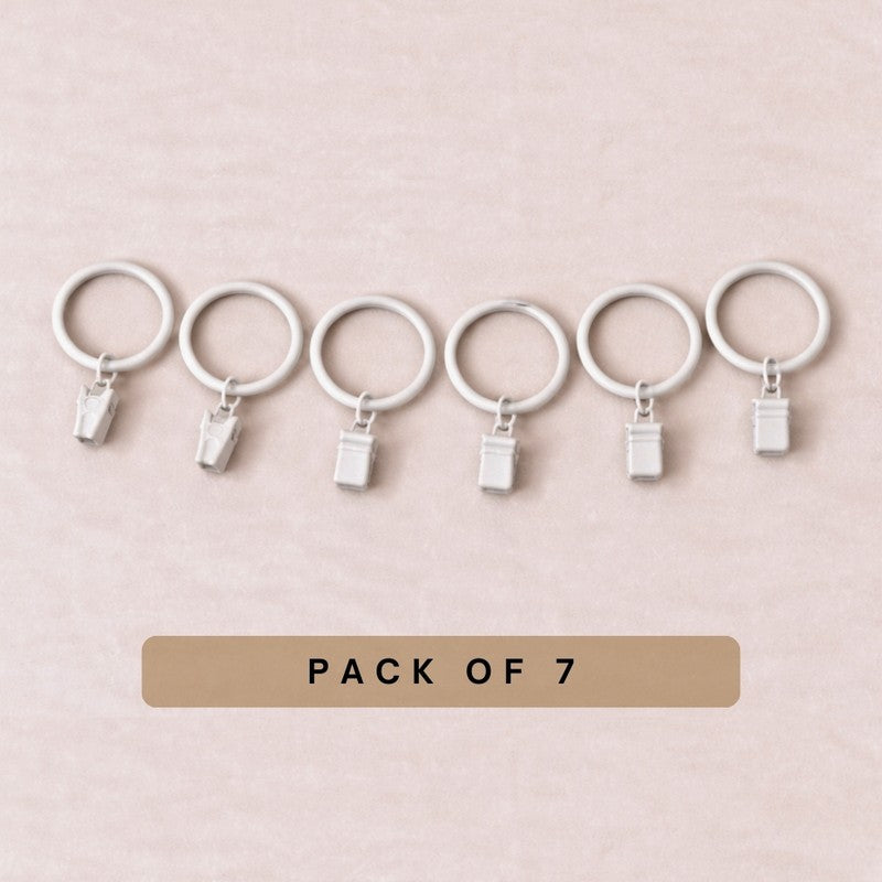 Easy Hang Curtain Rings with Clip (White) - Set of Seven media 3