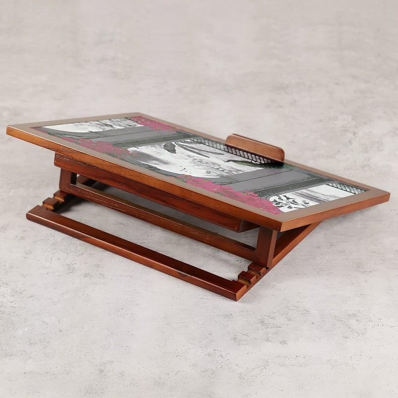 India Circus Teak Wood Royal Hues Laptop Table media 5