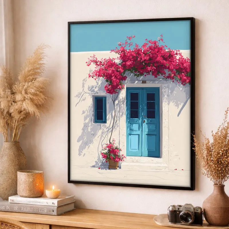 Blooming Vacation Canvas Wall Painting - Black Frame media 3