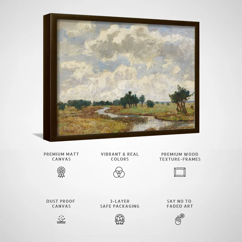 Cloudy Glade Wood Wall Art With Frame - Black media 5