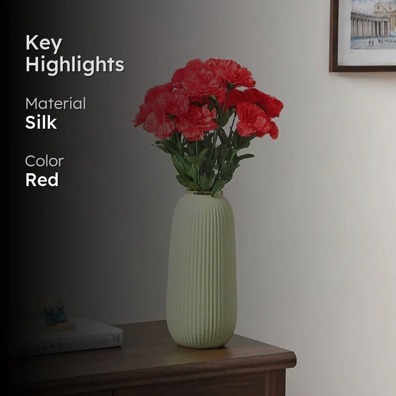 Faux Carnation Bunch (Red) - Set Of Two media 2
