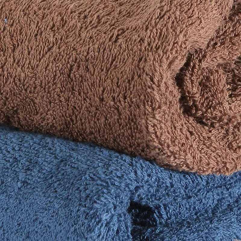 Bodil Bath Towel (Navy Blue & Brown) - Set Of Two media 3
