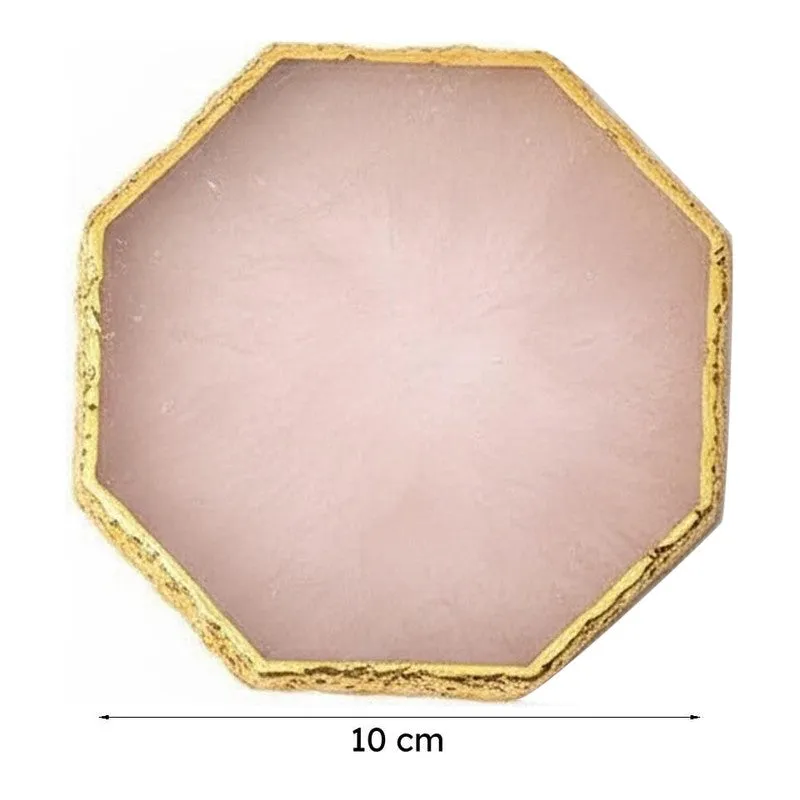 Emberlyn Handcrafted Rose Quarts Coaster - Set Of Four media 5