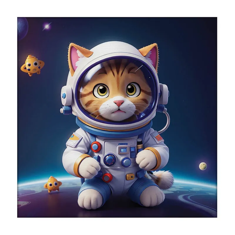 Space Kitty Canvas Wall Painting media 3