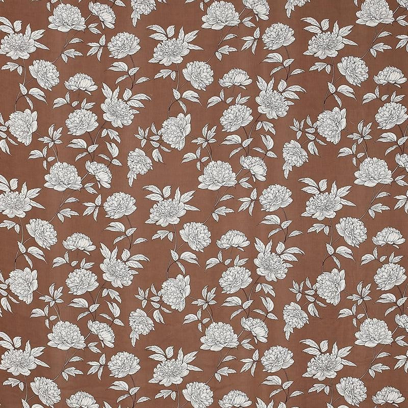 Petunia Floral Microfiber Bedsheet (Coffee Brown) - 140 GSM media 5