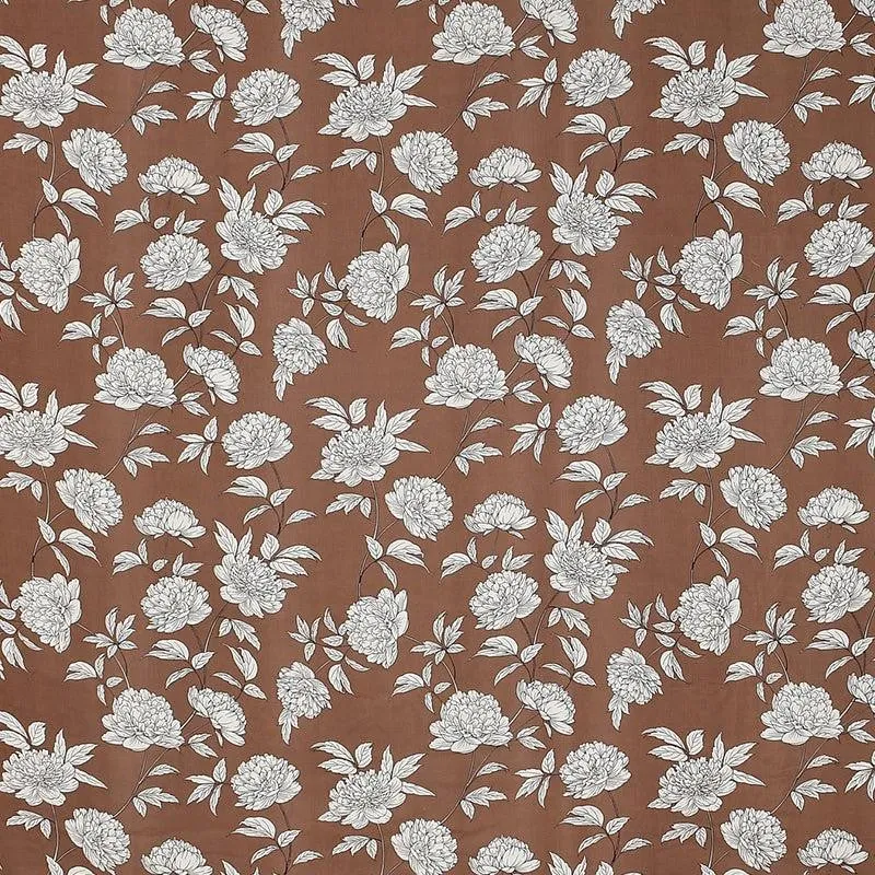 Petunia Floral Microfiber Bedsheet (Coffee Brown) - 140 GSM media 5