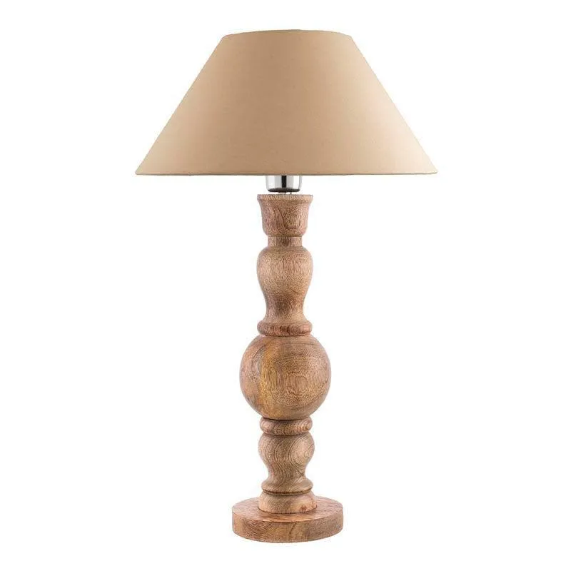 Espoir Wooden Fabric Table Lamp - Brown,Beige media 3
