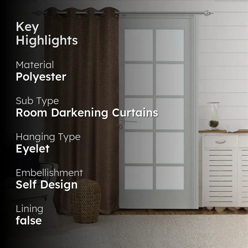 Saral Home Auriel Room Darkening Curtain - Brown media 2
