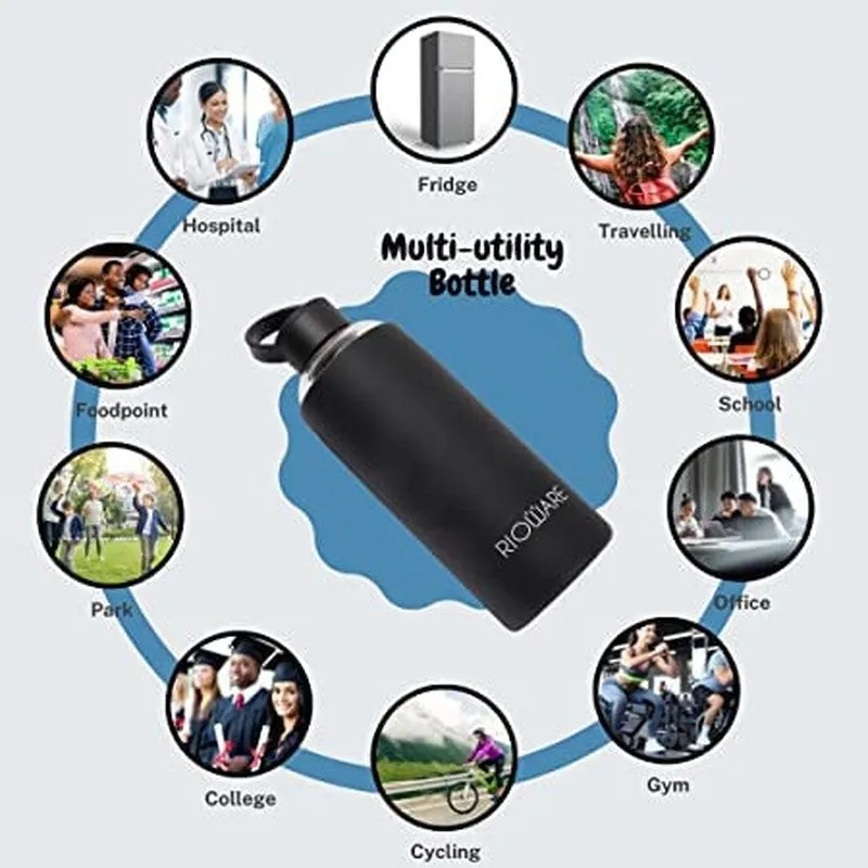 Rioware CalmCarry Water Bottle Black (750 mL Each) - Set Of Two media 10