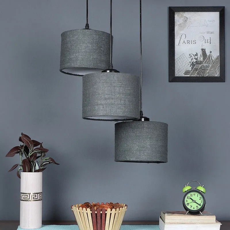 Sunset Glow Triple Metal Ceiling Lamp - Grey media 3