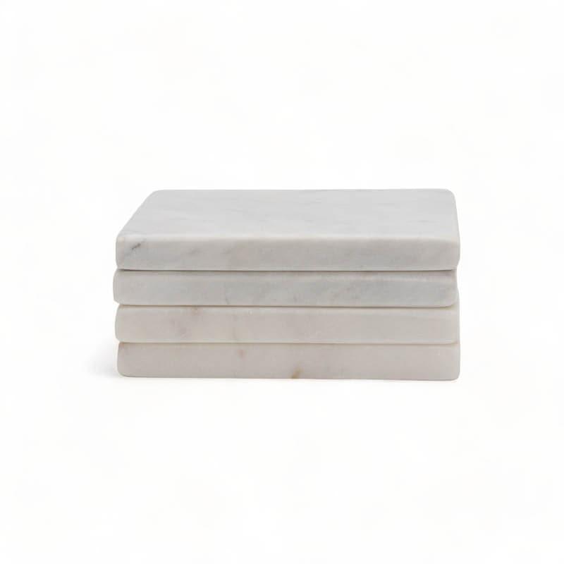 Square Marble Coaster With Stand- Set Of Four media 4