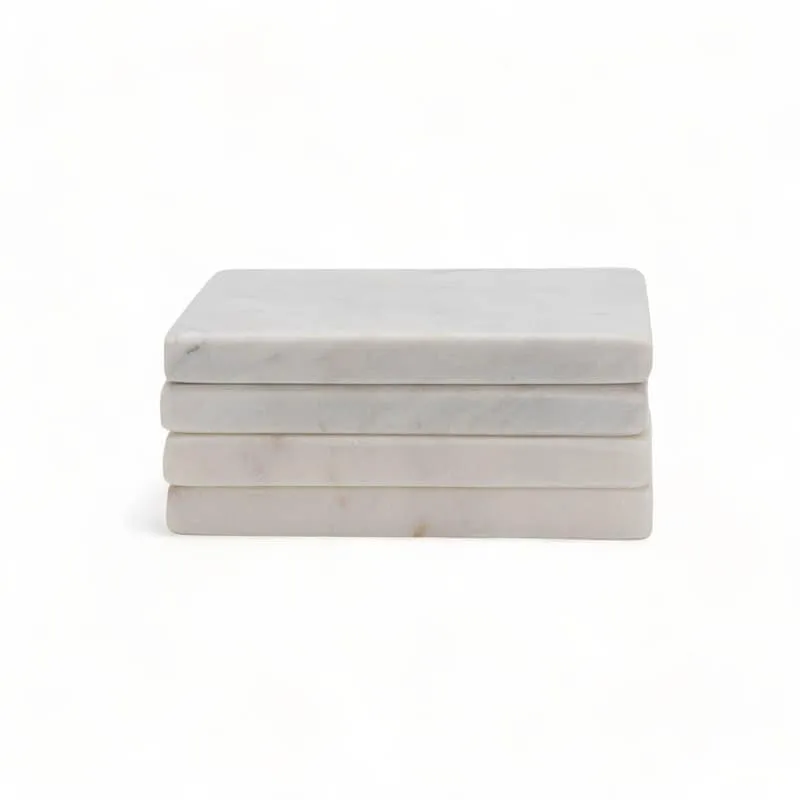 Square Marble Coaster With Stand- Set Of Four media 4