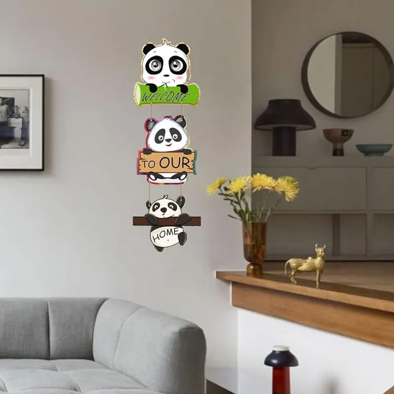 Panda Welcome Polyester & MDF Wall Hanging media 4