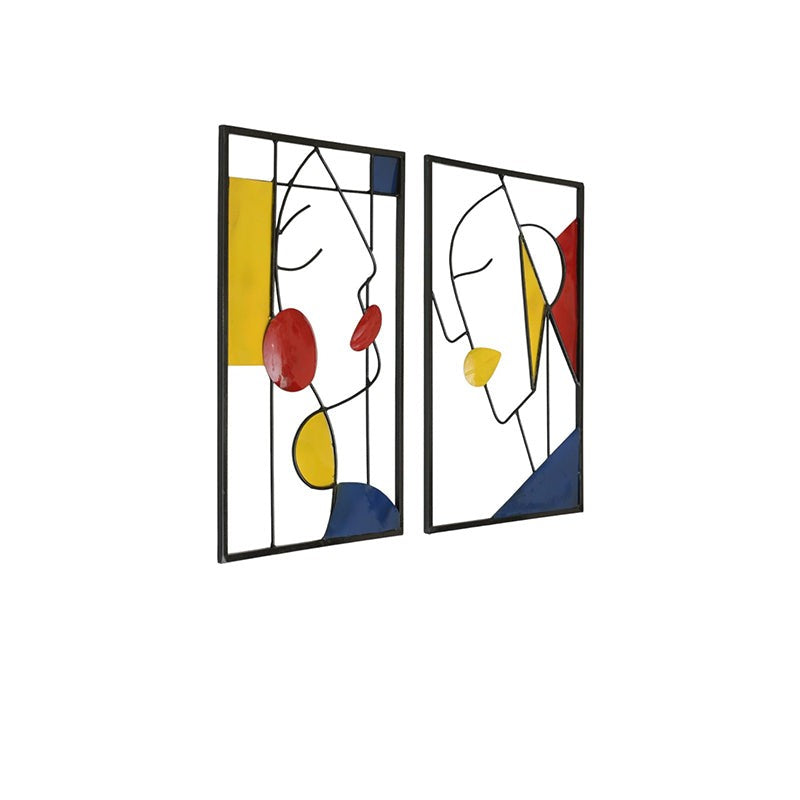 Lines & Faces Metal Wall Accent - Set Of Two media 5