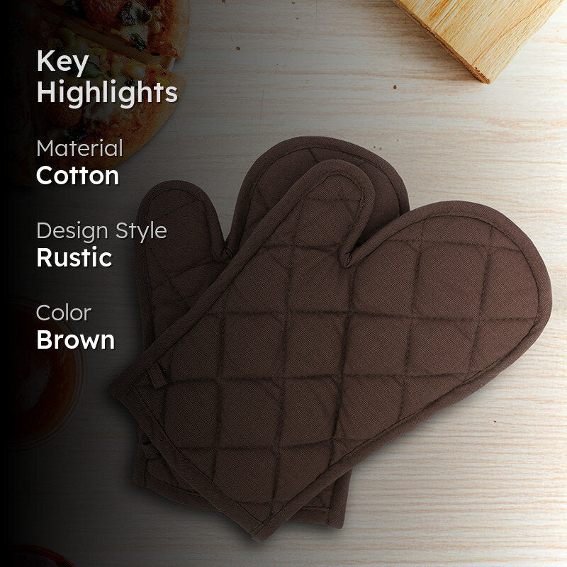 Swayam Garde Kitchen Gloves (Brown) - Set Of Two media 2