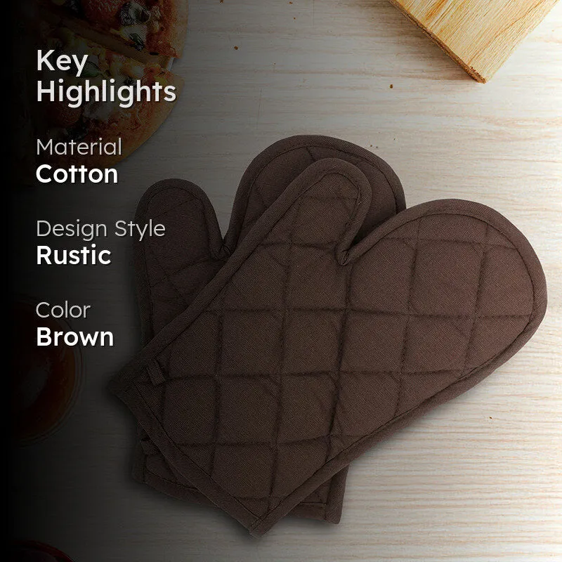 Swayam Garde Kitchen Gloves (Brown) - Set Of Two media 2